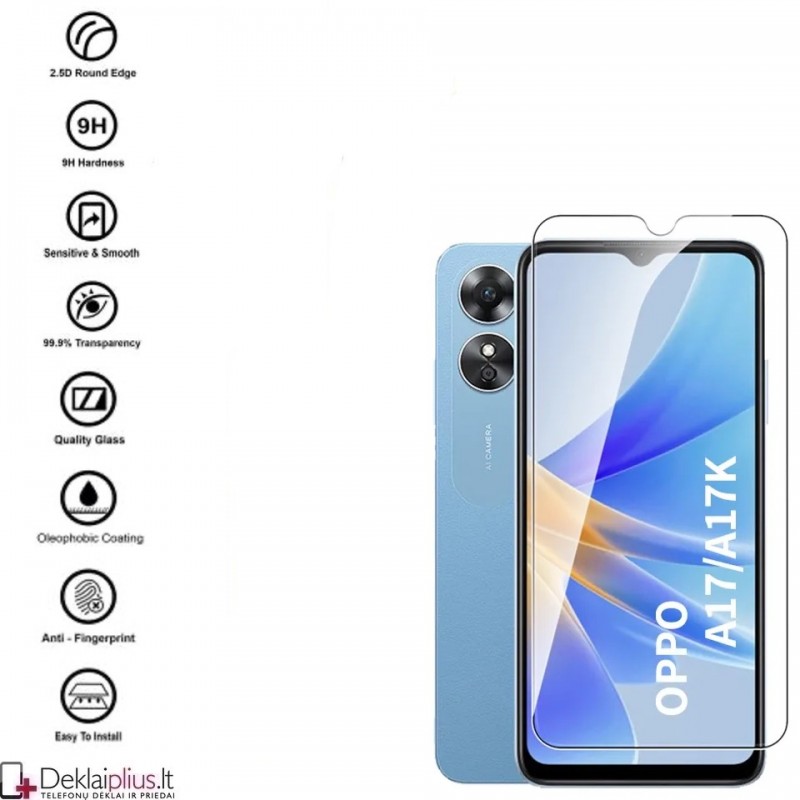 Telefono ekrano grūdintas stiklas Oppo A17 Telefono ekrano grūdintas stiklas Oppo A17